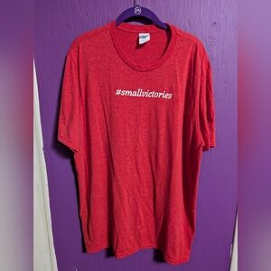 💜 Port & Company #SMALLVICTORIES Red Short Sleeve Graphic Tee XL 16 18